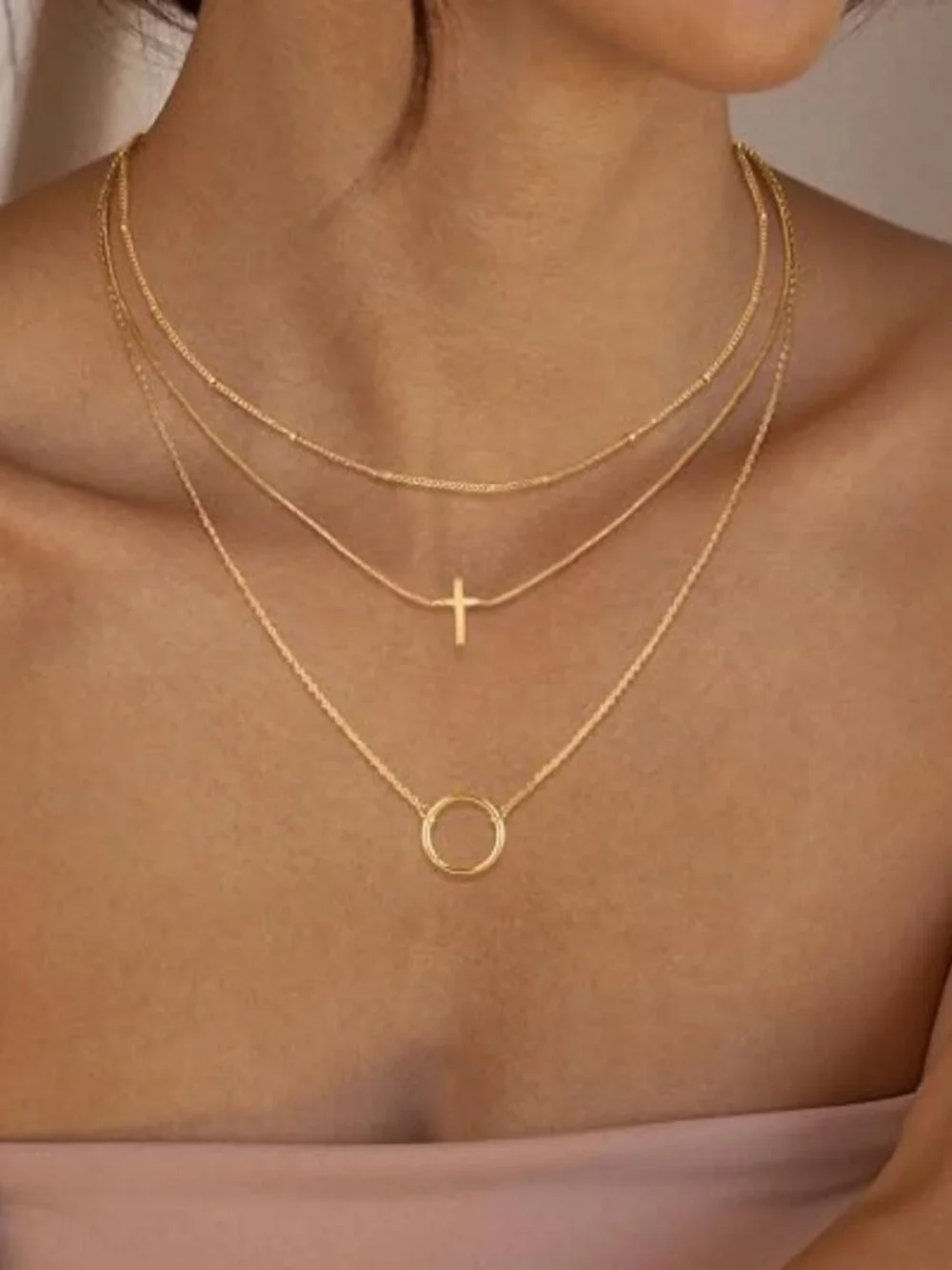 Gold&Silver Layered Necklace Set for Women, Pendants&Chain Styles | 14K gold